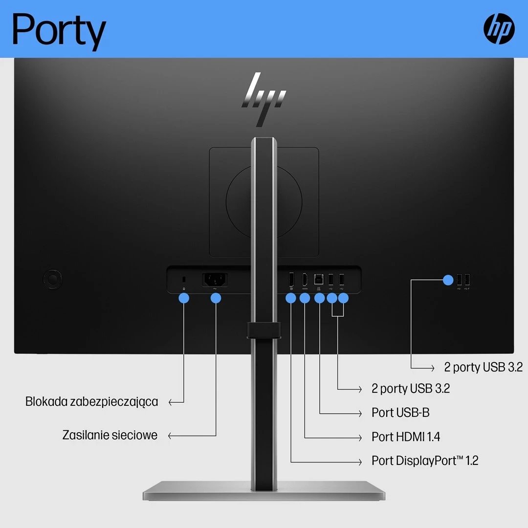 Monitor HP E27 G5, 27", Full HD, 75Hz, i zi/argjend