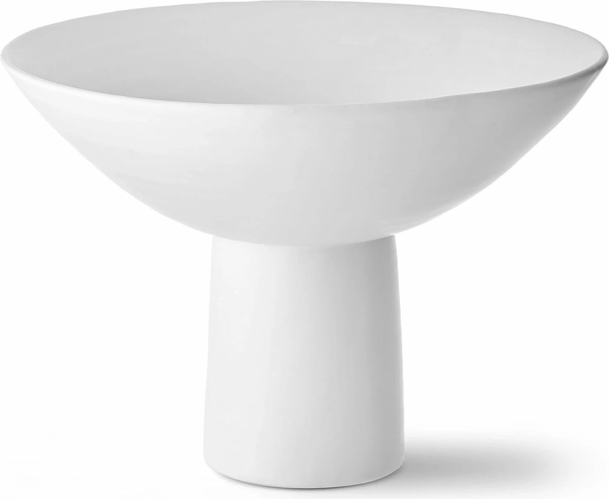 Vazo dekorative qeramike, e bardhë, DKR0472, 36x36x26cm