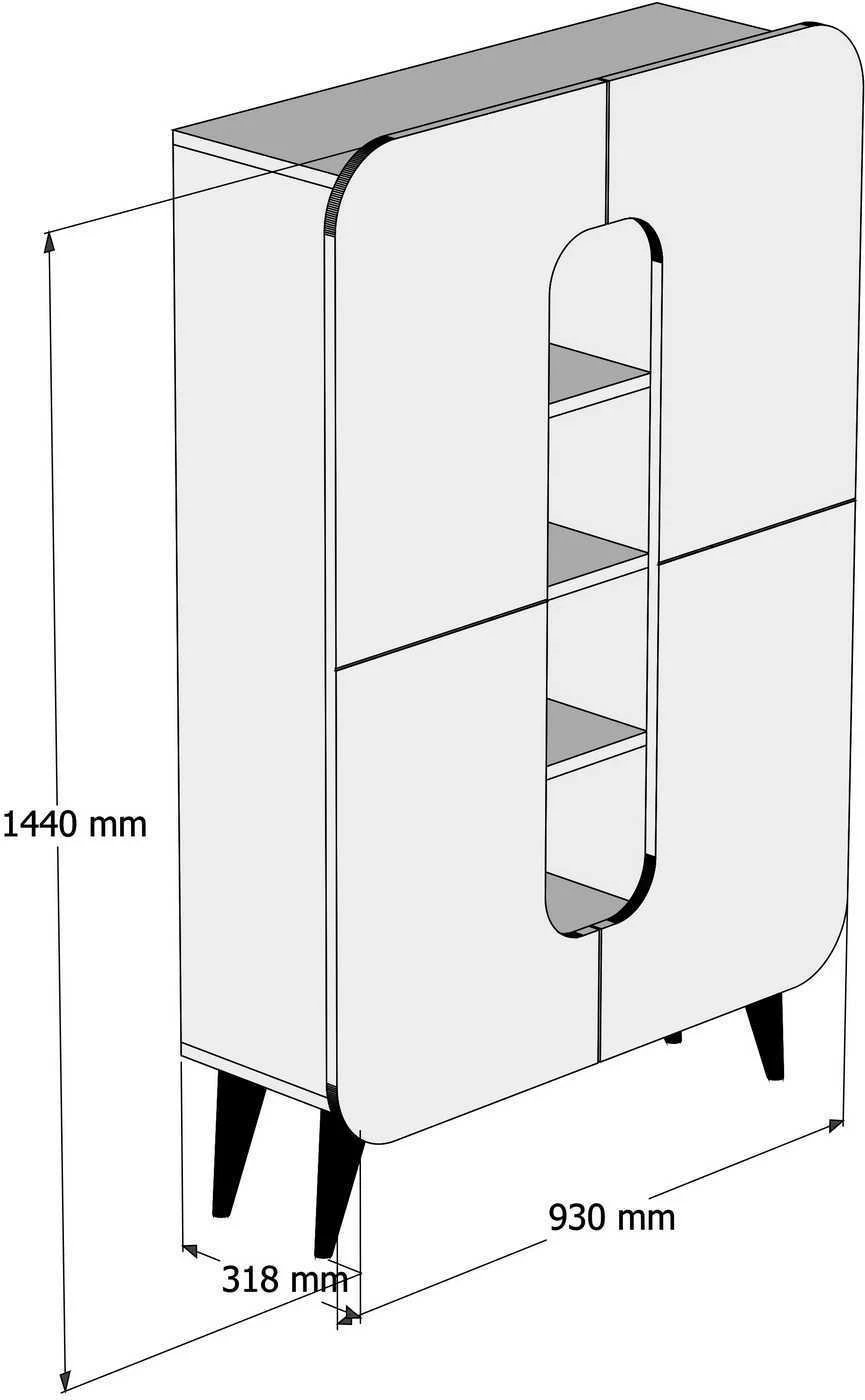 Dollap multifunksional Hanah Home, ngjyrë arr dhe krem, Mine