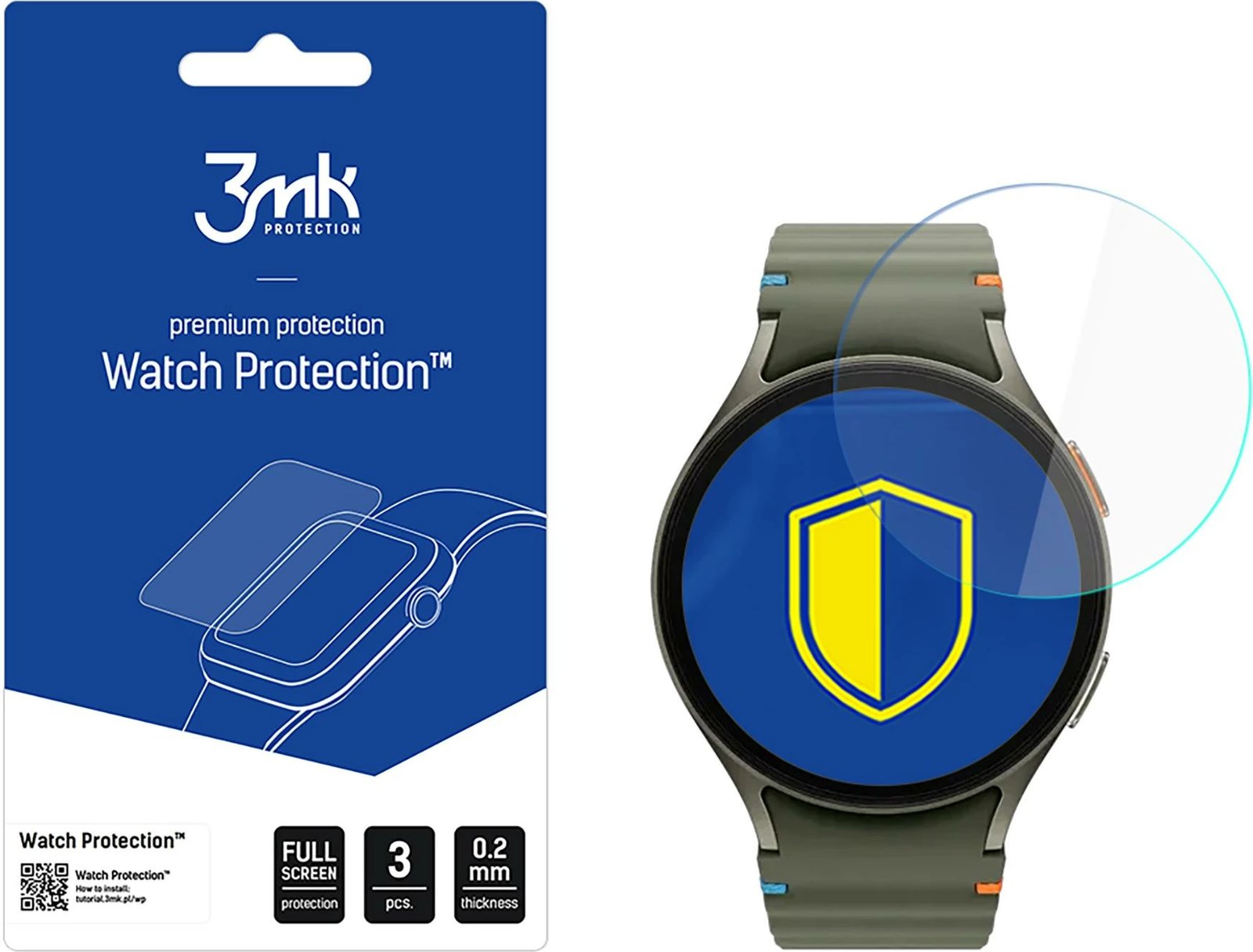 Mbrojtës ekrani FlexibleGlass për Samsung Galaxy Watch 7 40mm, 3mk Protection, set prej 3 copë