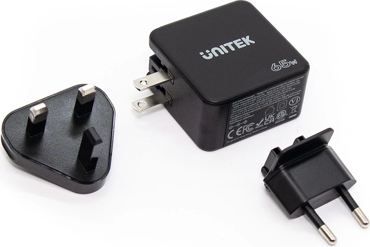 Karikues udhëtimi, Unitek GaN, PD 65W, me 3 porta, i zi Karikues udhëtimi, Unitek GaN, PD 65W, me 3 porta, i zi