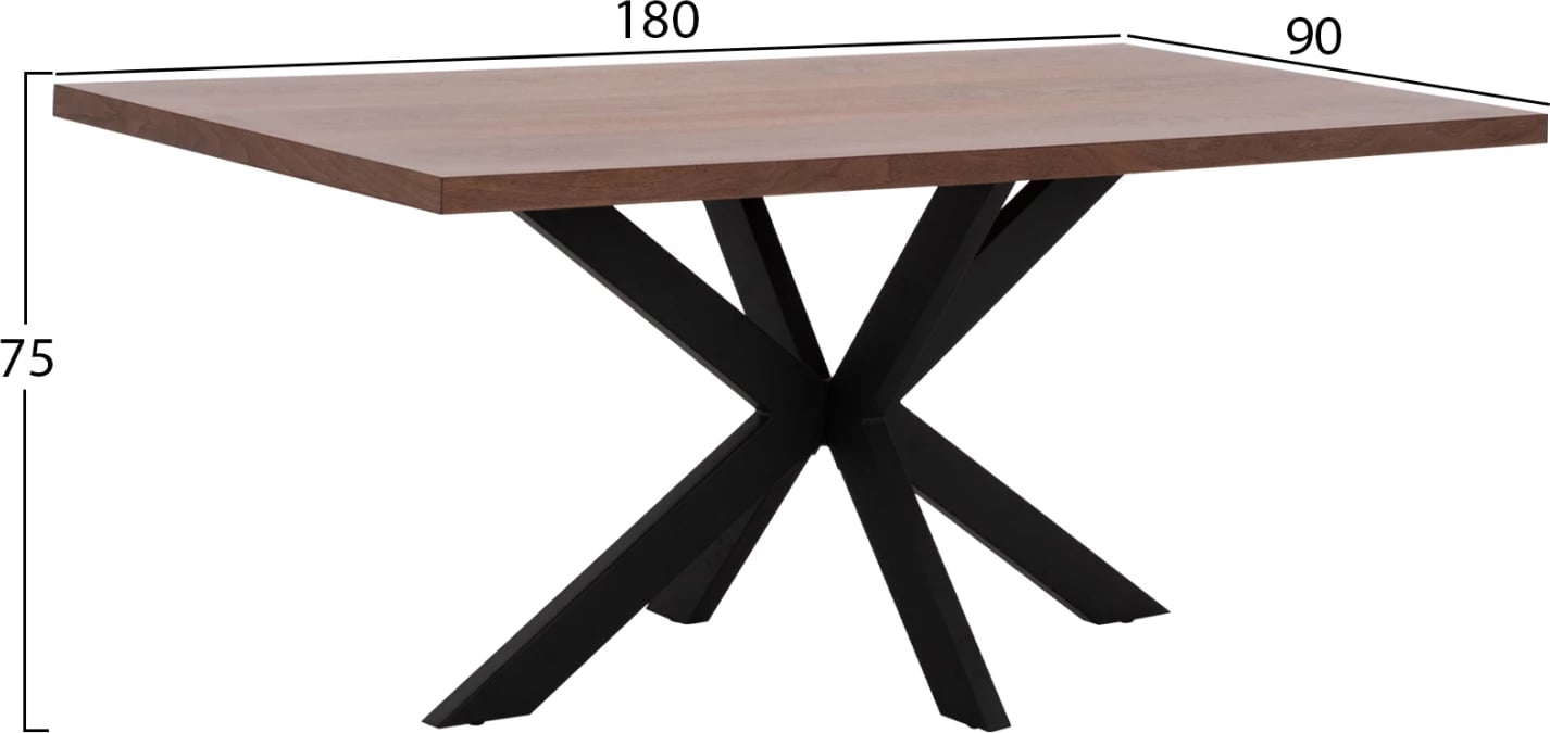 Tavolinë për ngrënie, stil rustik, MDF, ngjyrë arre, FH9311.02, 180x90x75 cm Tavolinë për ngrënie, stil rustik, MDF, ngjyrë arre, FH9311.02, 180x90x75 cm