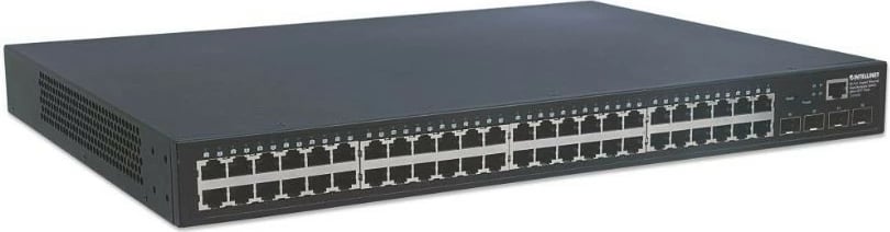 Switch i menaxhueshëm Intellinet 561334, 48 porta Gigabit RJ45, 4x SFP, rack, i zi