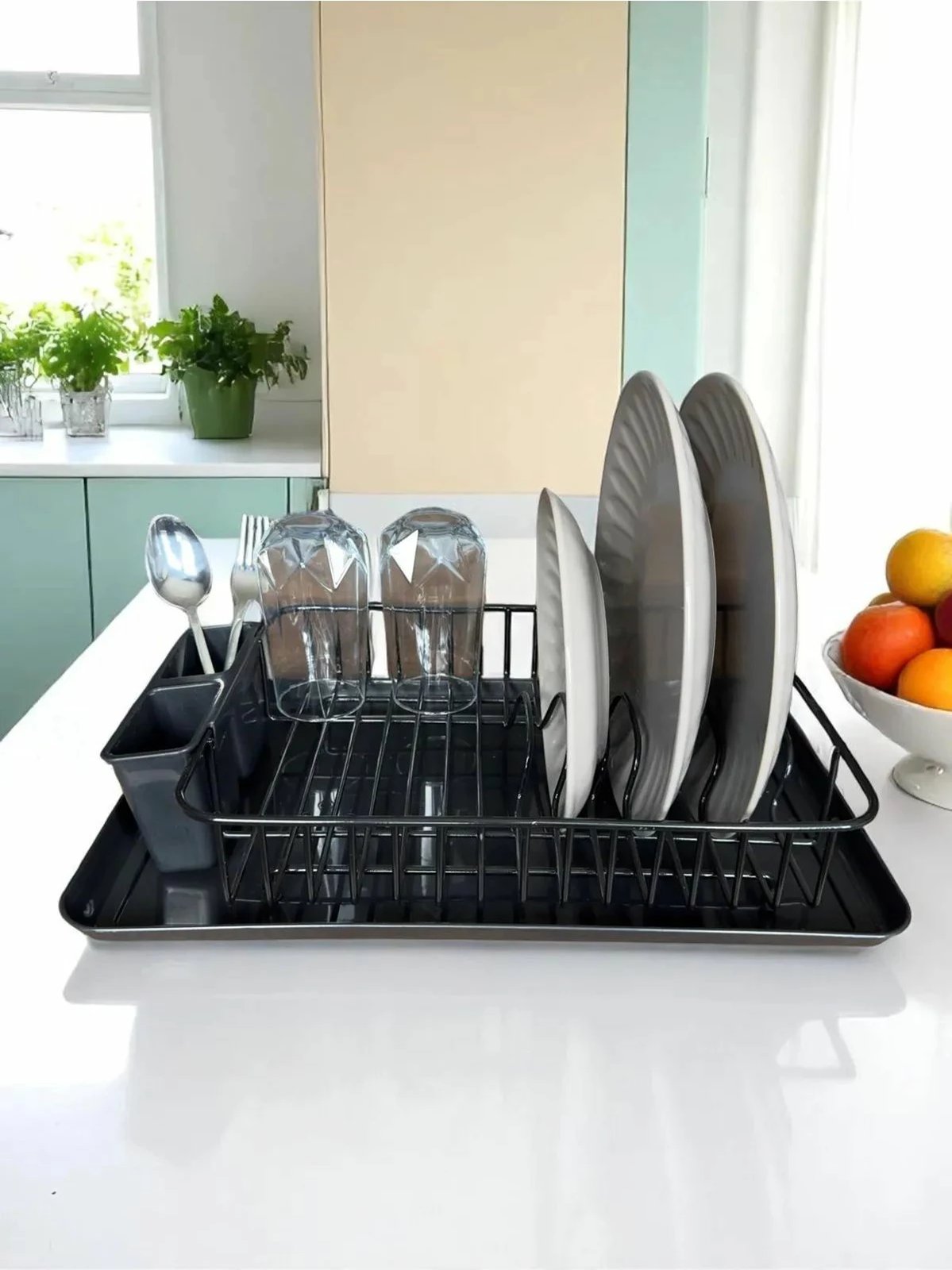 Raft për enë, metalik, ngjyrë e zezë, Hermia Concept, WK001-B, 27.5x37x9cm