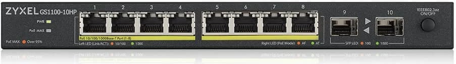 Switch Ethernet ZyXEL GS1100-10HP v2, PoE, Gigabit