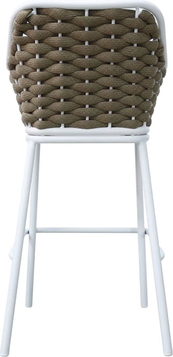 Karrige për bar Zuki alumini, e bardhë, e grumbullueshme, me jastëk, 55x54x109cm