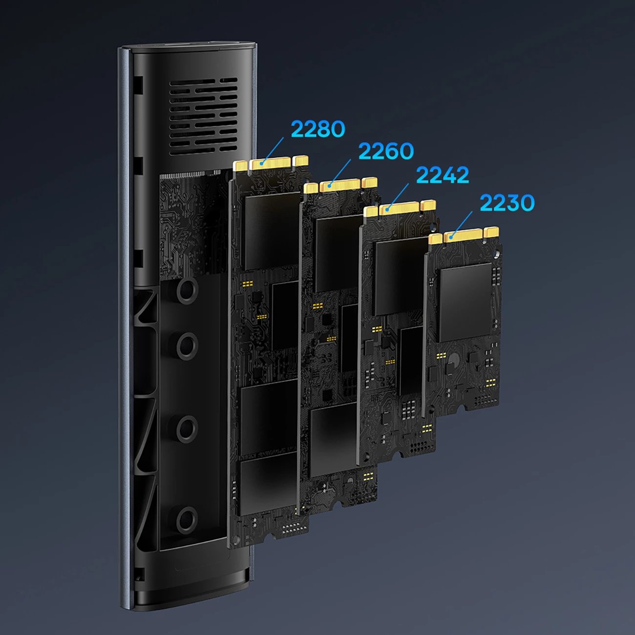 Kasë Baseus FlyJoy për SSD M.2 NVMe, 10Gb/s, Gri