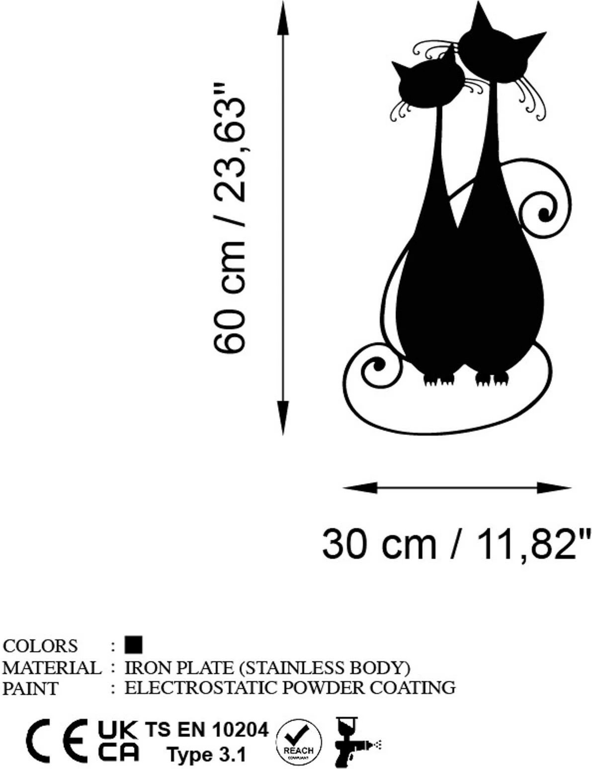 Aksesor dekorativ metalik për mur, Wallity, Maca 10 - v2