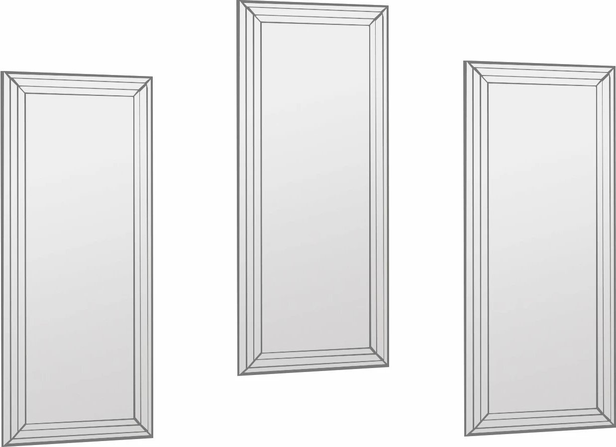 Set pasqyrash dekorative (3 copë), Hanah Home, Mini Neom, transparente