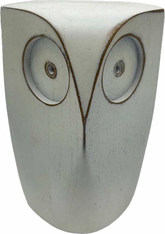 Dekorative buf, ngjyrë e bardhë, polirezine, 7x7x14cm