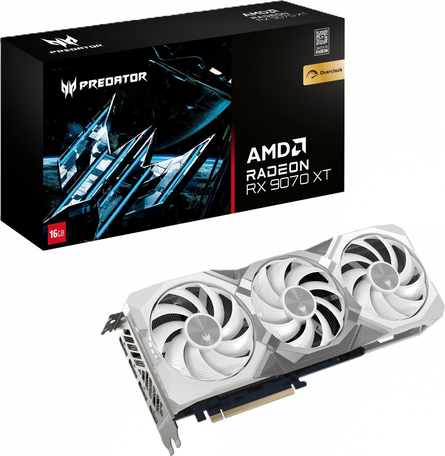 Kartelë grafike Acer Predator BiFrost OC RX 9070 XT, 16GB GDDR6, e bardhë