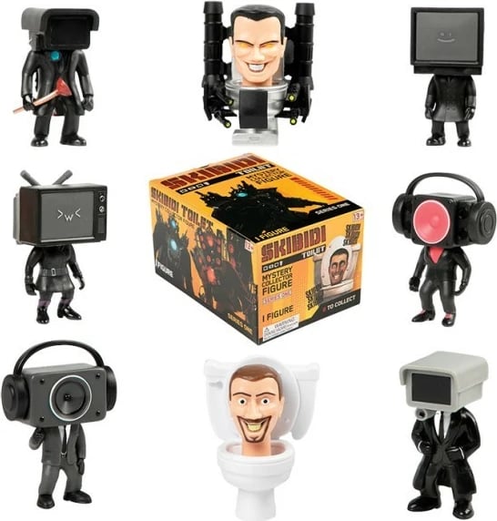 Set figurina misterioze Skibidi Toilet Cobi BTH-1310DIS, 9 copë