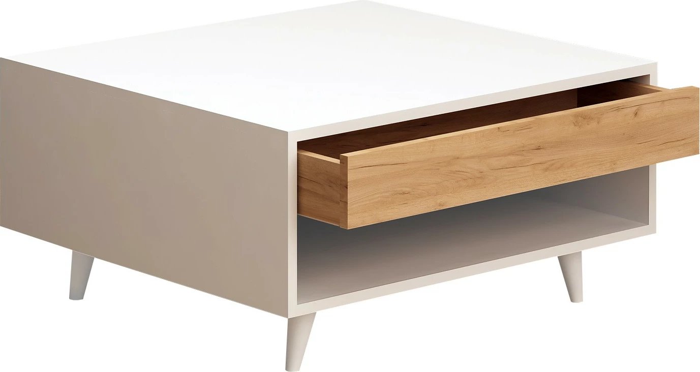 Tavolinë kafeje Hanah Home, Silla, ngjyrë lis dhe e bardhë