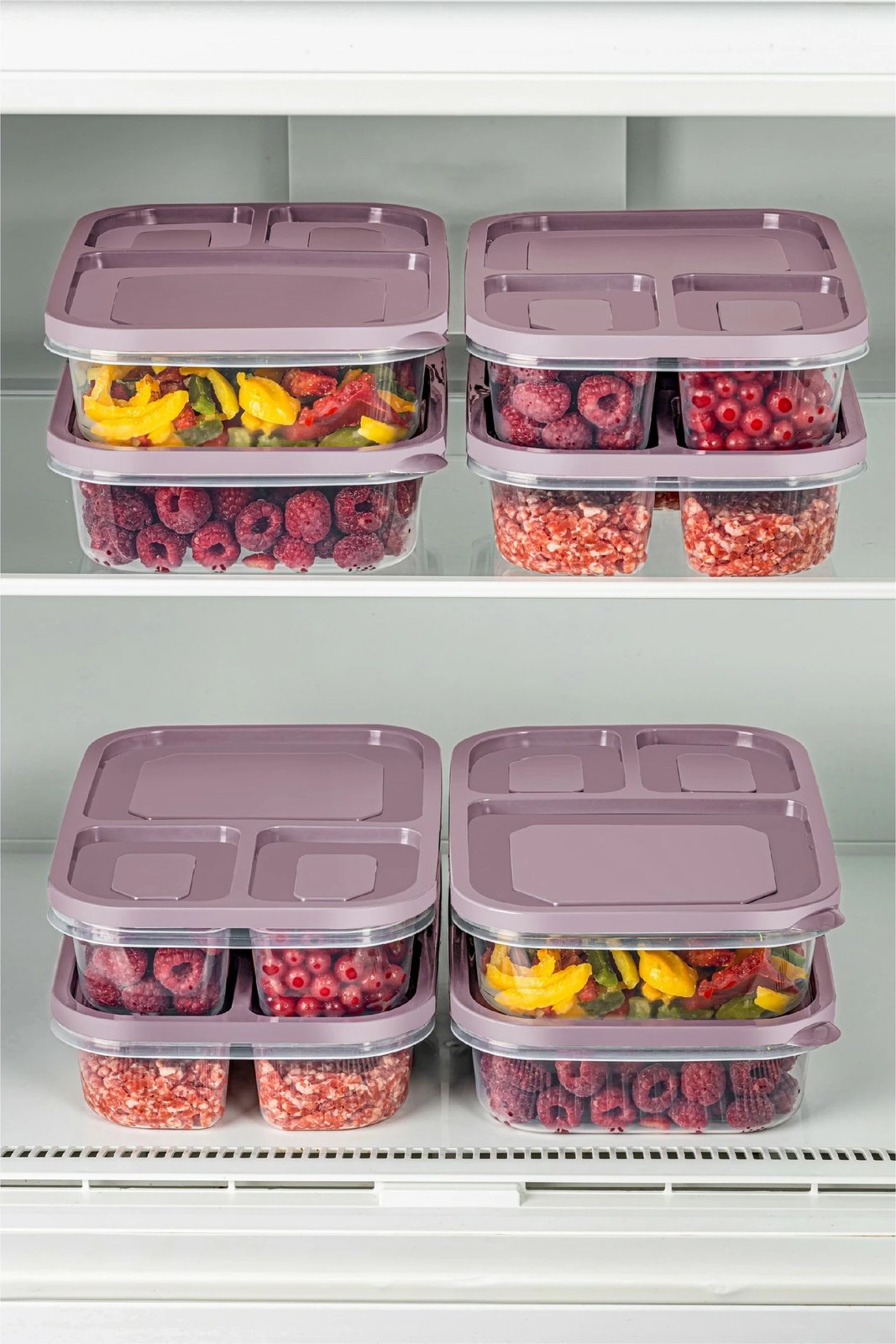Set kuti plastike për organizim, 8 copë, ngjyrë rozë, 15x24x5cm