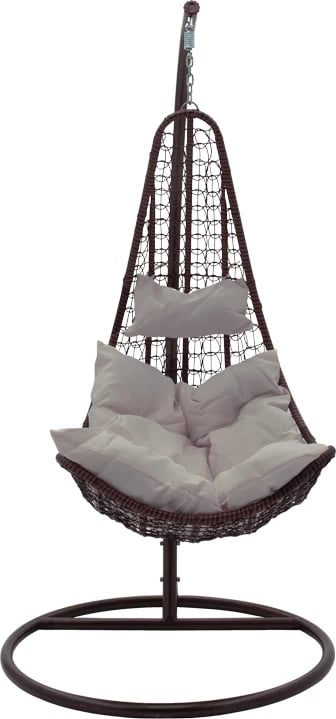 Lëkundëse varëse Soleil, metal, kafe, jastëk bezhë, 103x83x200cm