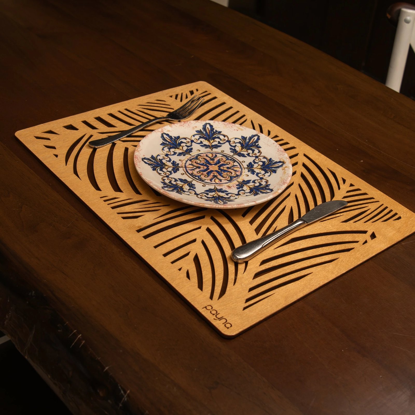 Set nënshtruesish tavoline prej druri, 6 copë, Hermia, ngjyrë mjaltë