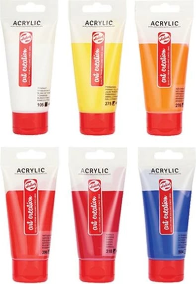 Set ngjyrash akrilike Talens, 12 copë, 75 ml