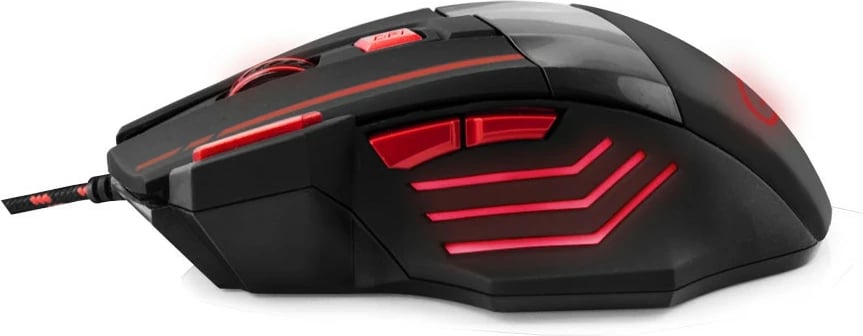 Maus gaming Esperanza WOLF EGM201R, me tela, 7 butona, 2400 DPI, i zi me të kuqe