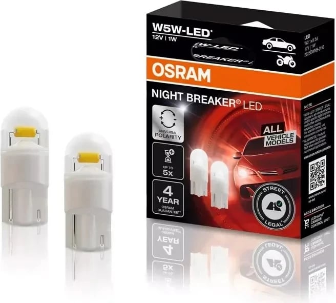 Llamba makine OSRAM Night Breaker LED W5W, ECE Approved, set 2 copë