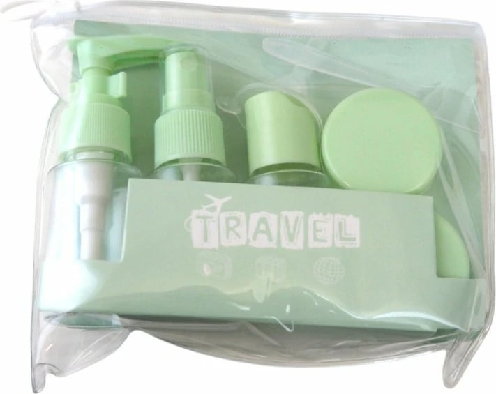 Set aksesorësh udhëtimi Ecarla 7 copë unisex jeshile