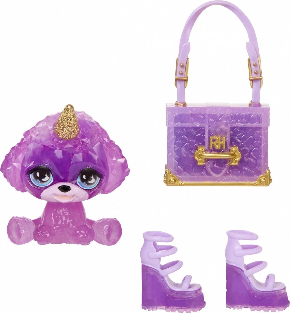 Kukull Rainbow High MGA Violet Willow, set me slime dhe kafshë magjike, vjollcë