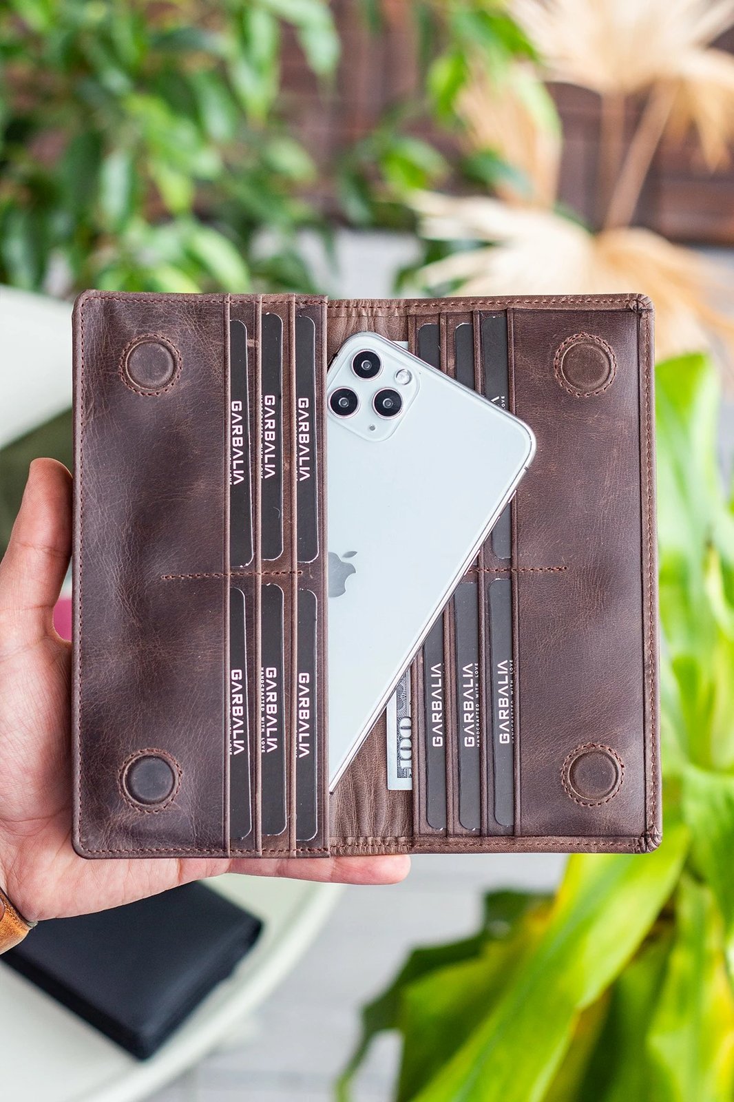 Portofol për burra, lëkurë e vërtetë, ngjyrë kafe, Zoozie Bags, Hamburg