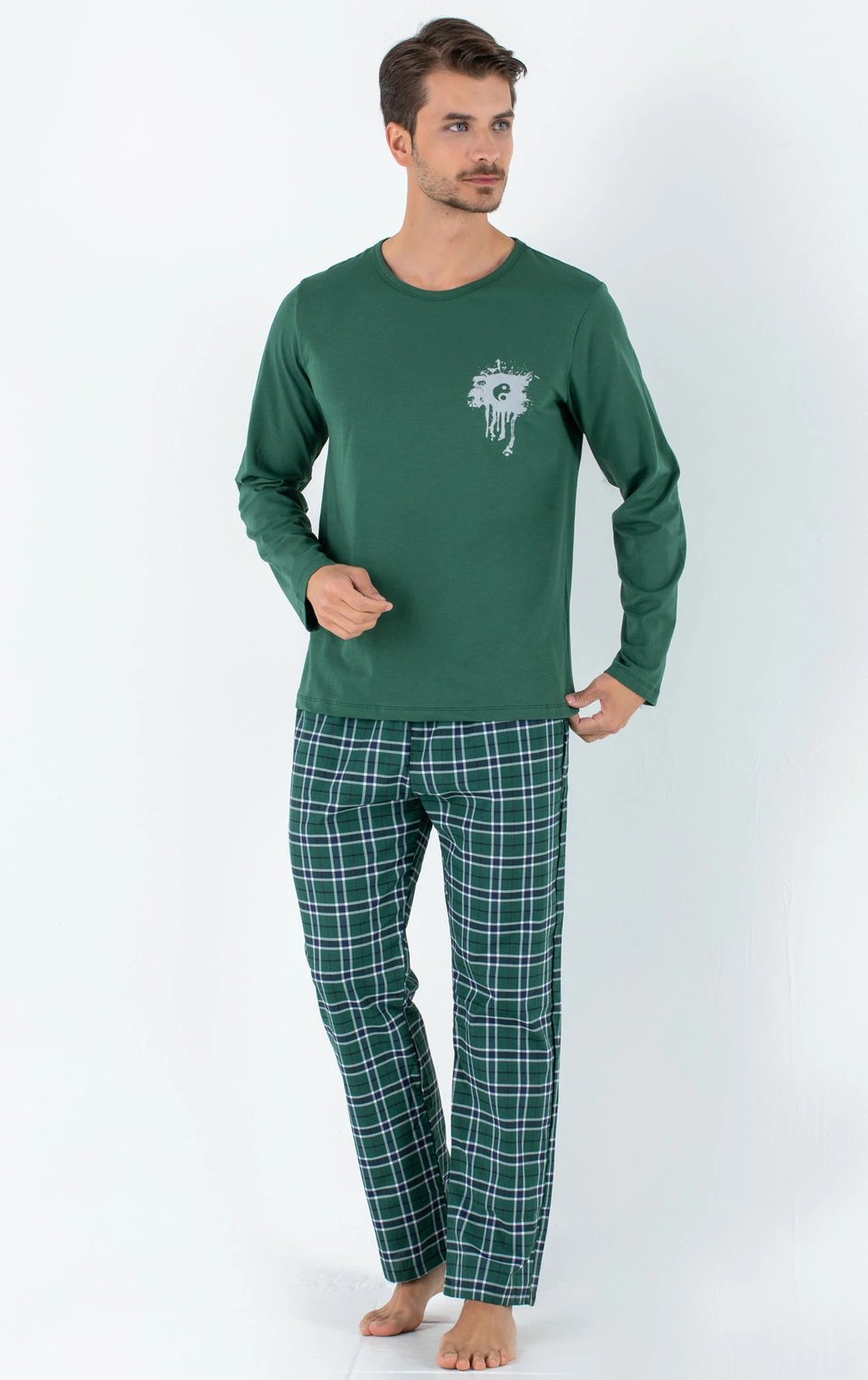 Set pizhamash për burra Jumeon, 002-000306, e gjelbër