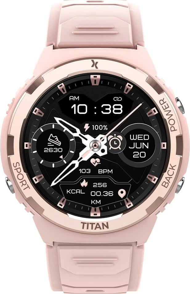 Smartwatch Maxcom FW100 Titan Valkiria, 1.3" AMOLED, 64 MB, Bluetooth, Rozë