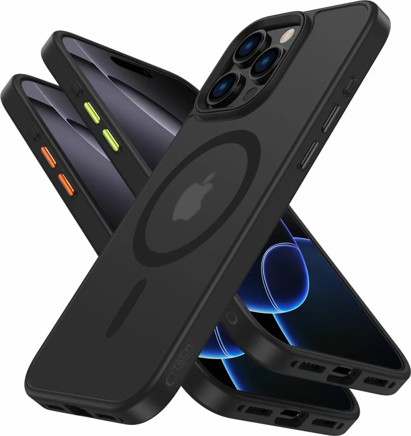 Mbështjellës Tech-Protect MagMat Magsafe për iPhone 16 Pro, 3-set, e zezë gjysmë-transparente