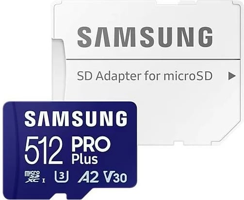 Kartelë memorie microSD Samsung PRO Plus 512 GB me adapter SD