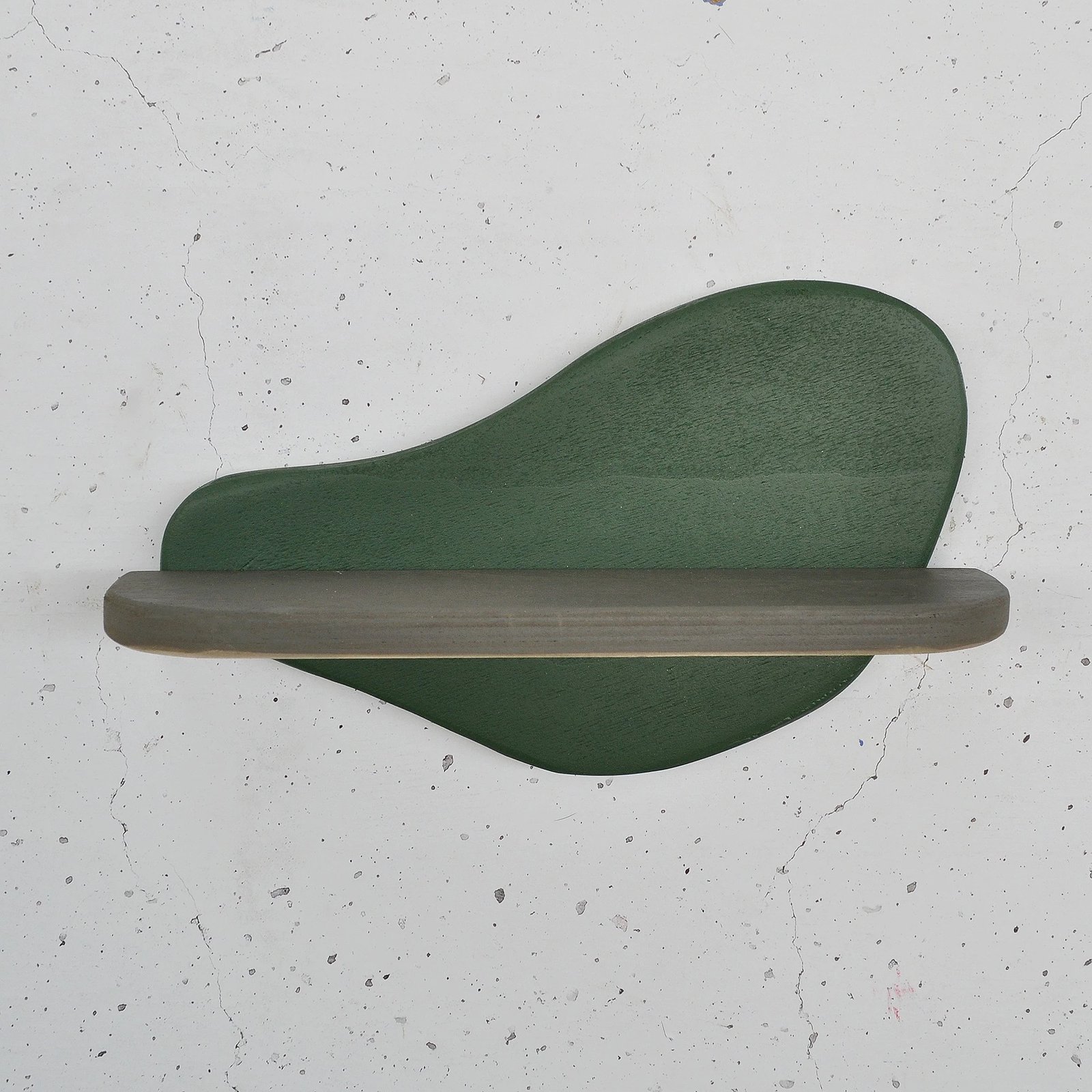 Raft dekorativ prej druri për mur, ngjyrë e gjelbër e errët dhe gri, Skye Decor, Meh226