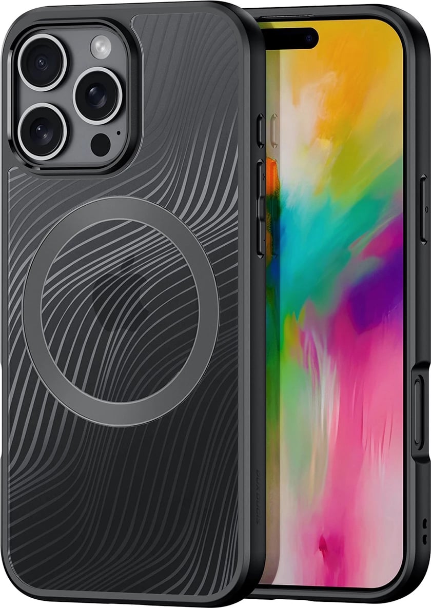 Mbështjellës Dux Ducis Aimo Mag për iPhone 16 Pro, MagSafe, i zi