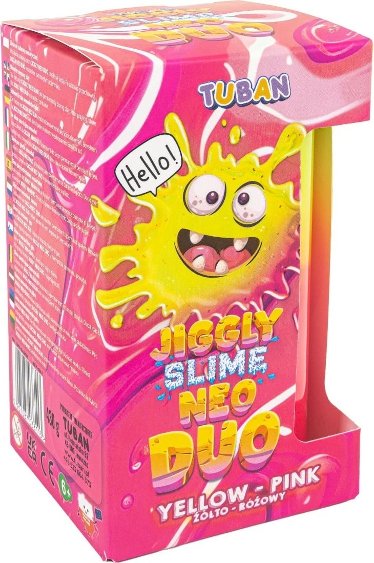 Slime Jiggly Neo Duo TUBAN, 430g, verdhë-rozë