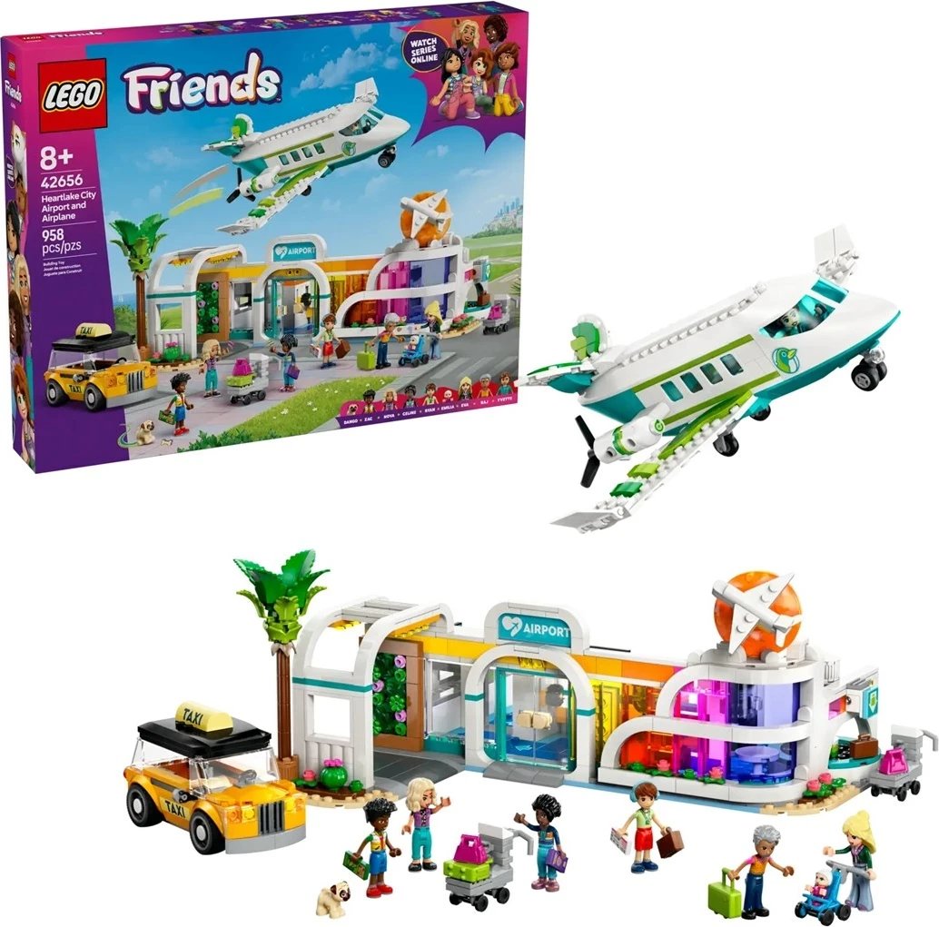Set LEGO Friends Heartlake City Aeroporti dhe Aeroplani 42656, 8 minifigura