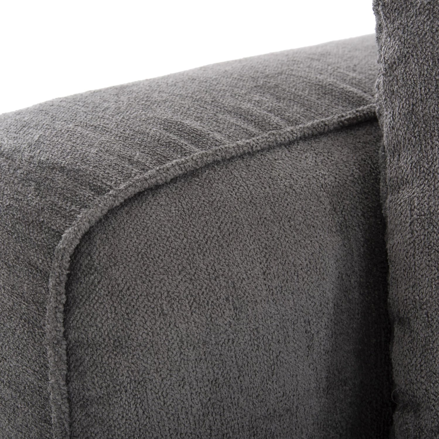 Divan qoshe 3-vendësh GRACE FH3280.03R, pëlhurë gri, 252x105-160x70-90H cm