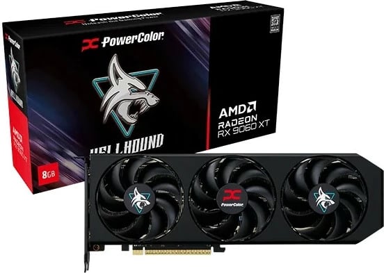 Kartelë grafike PowerColor RX 9060 XT Hellhound OC 8GB, e zezë