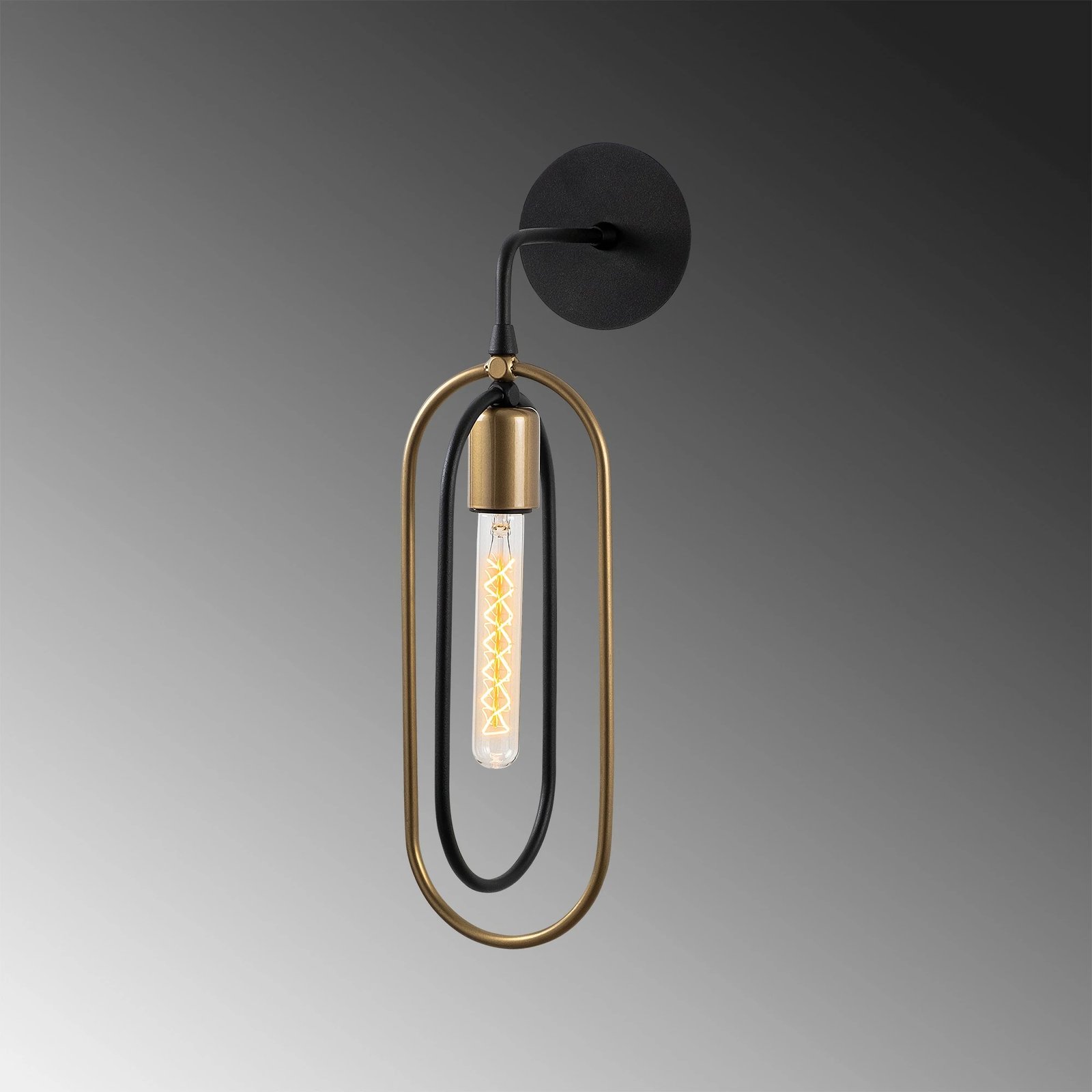 Llambë muri Opviq, Cerco, e zezë dhe ari, 14x17x45cm Llambë muri Opviq, Cerco, e zezë dhe ari, 14x17x45cm