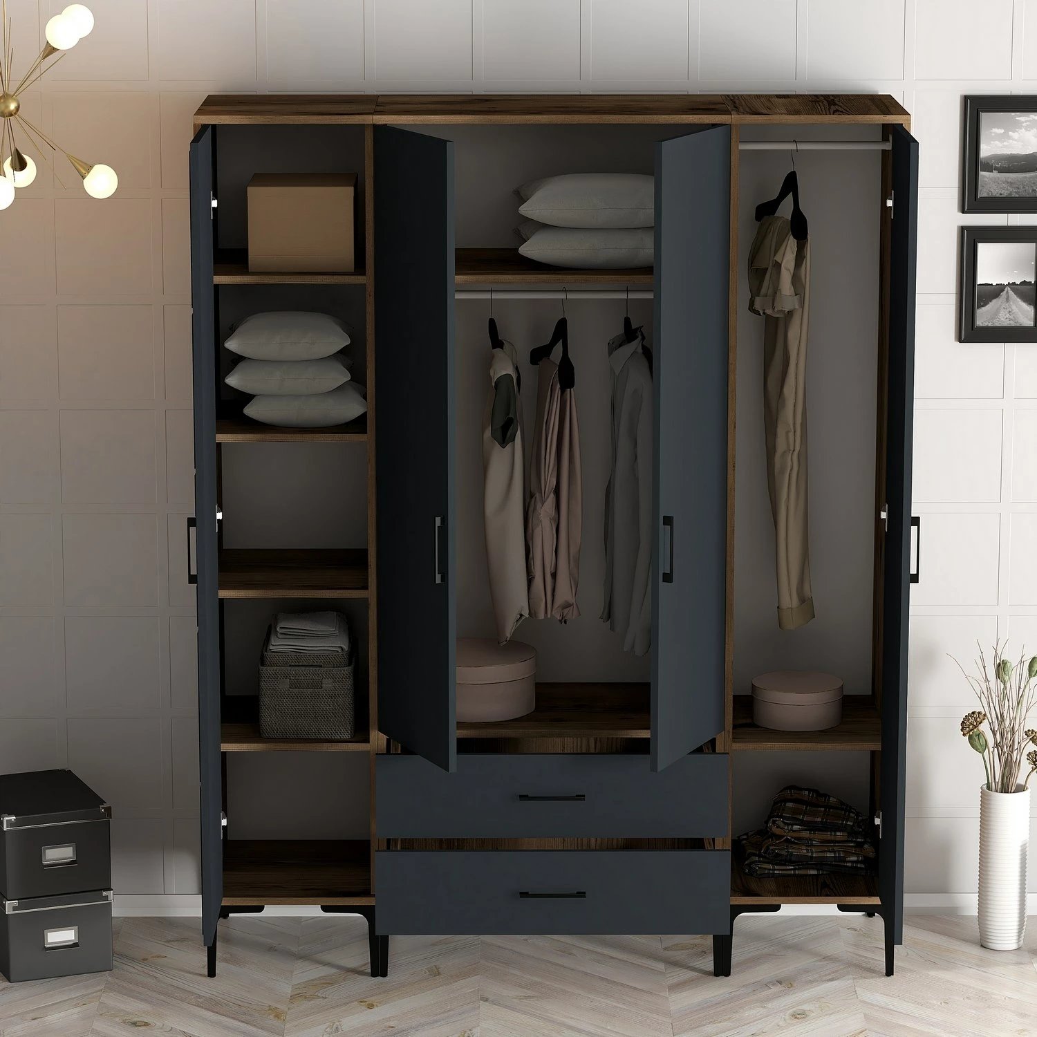 Dollap Hanah Home, Kumsal PTP, ngjyrë arre dhe antracit