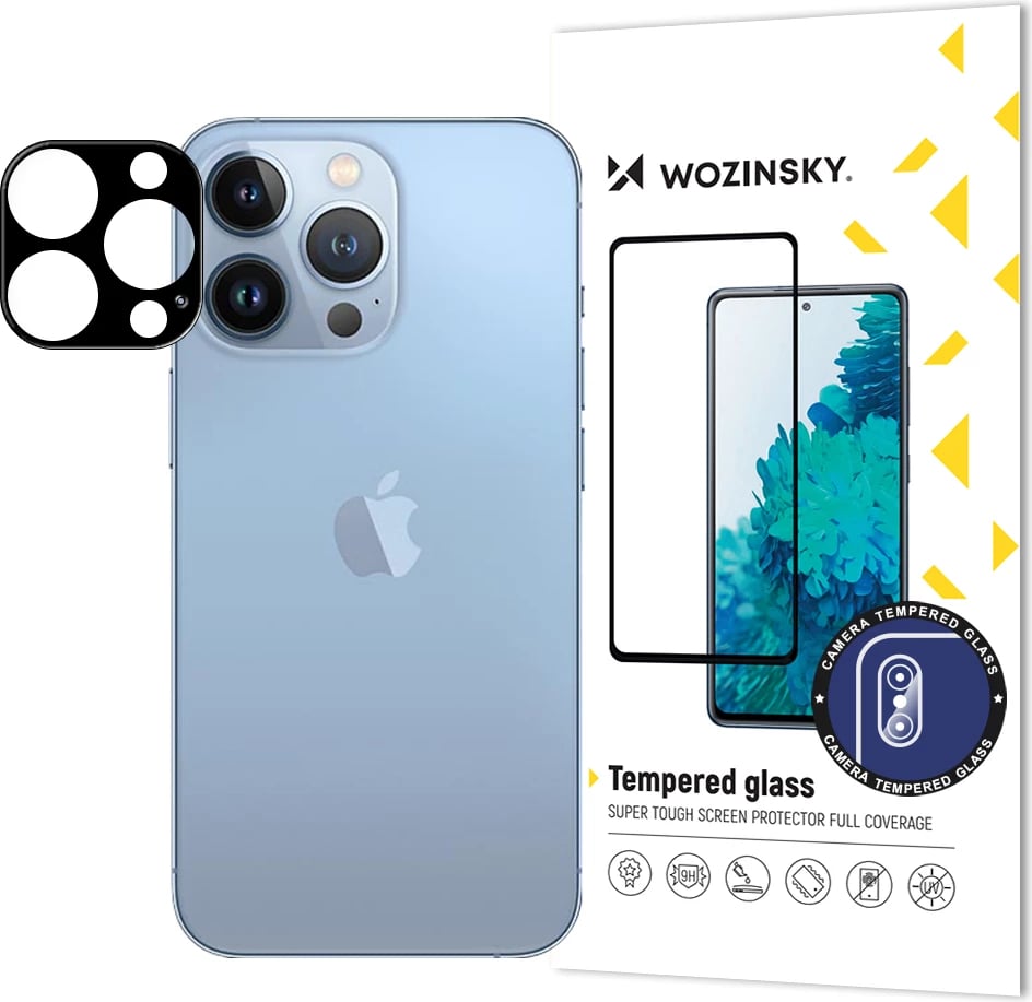 Xham i temperuar për kamerë, Wozinsky, për iPhone 13 Pro, i zi
