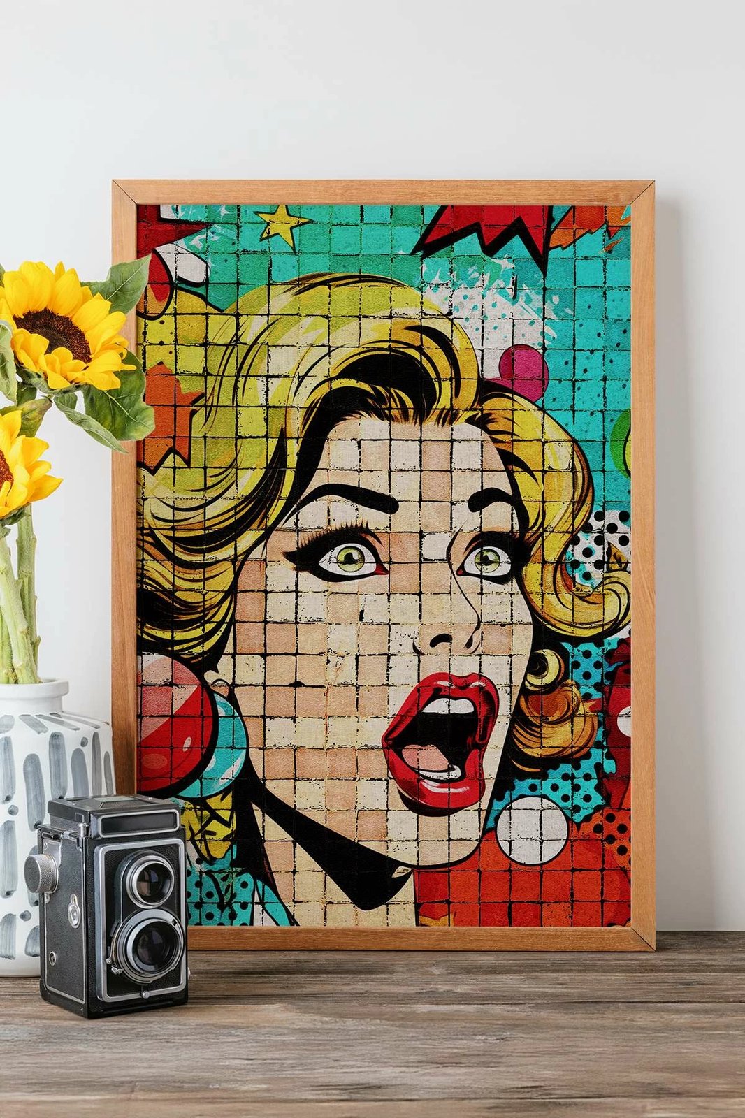 Pikturë dekorative me kornizë, Wallity, Popmosaıc29, shumëngjyrëshe