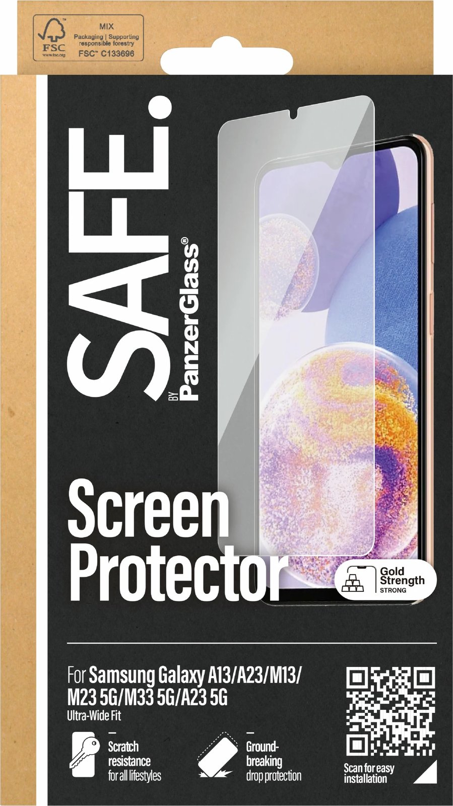 Mbrojtës ekrani PanzerGlass SAFE për Samsung Galaxy A13/A23/M13/M23 5G/M33 5G