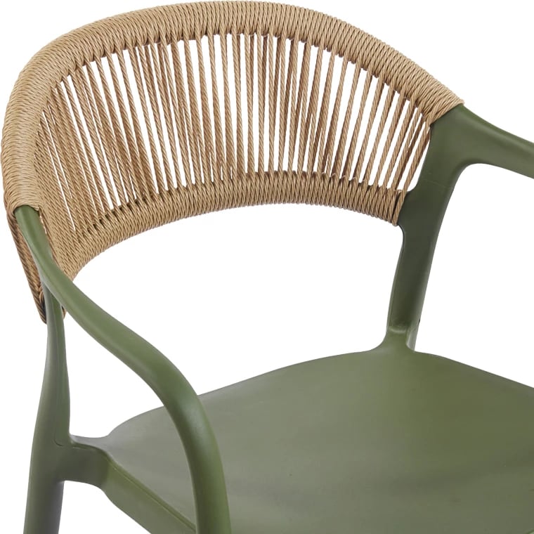 Karrige me krahë Ankara, ngjyrë ulliri-natyrale, e grumbullueshme, 54x55.5x77cm