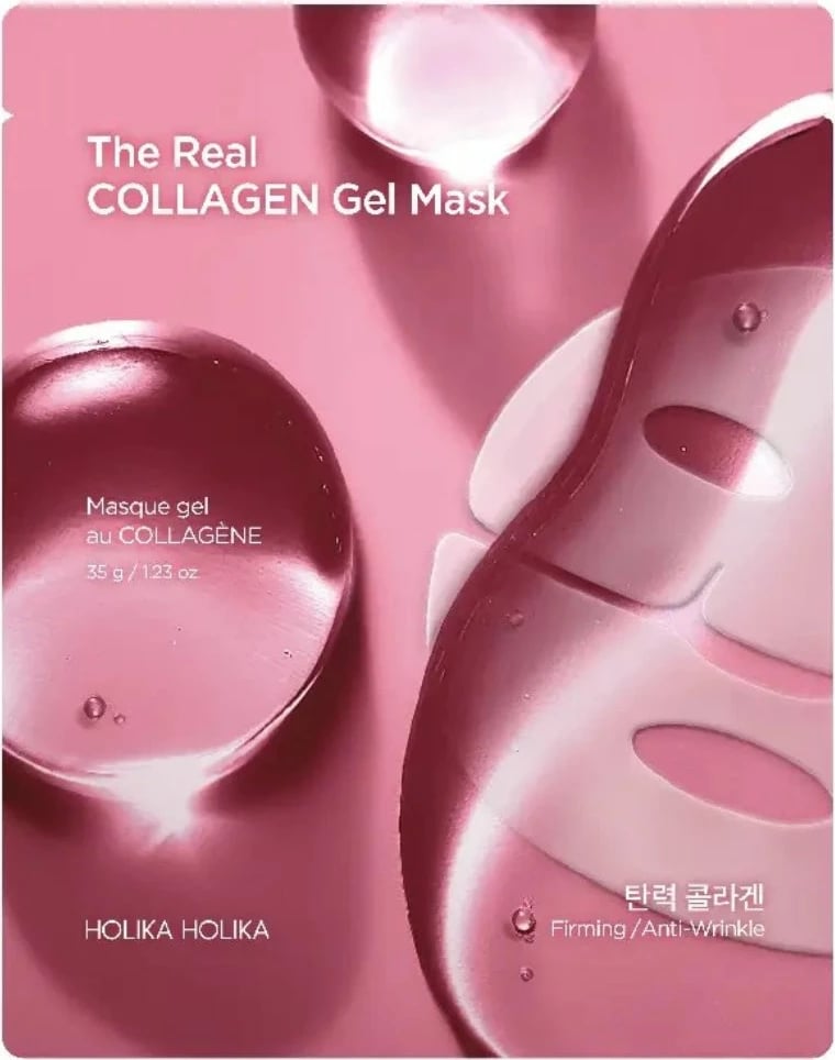Maskë për fytyrë HOLIKA HOLIKA The Real Collagen Gel Mask Hydrogel Night Mask për femra 35g