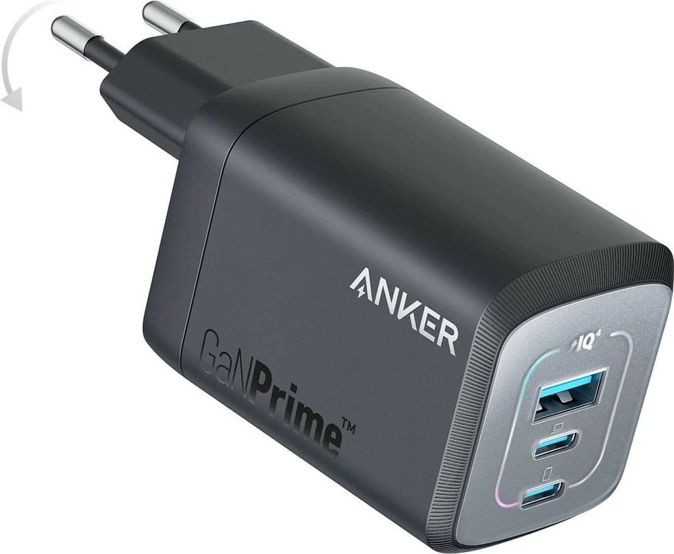 Karikues Anker 735 Prime 67W, 1 x USB-A, 2 x USB-C, e zezë