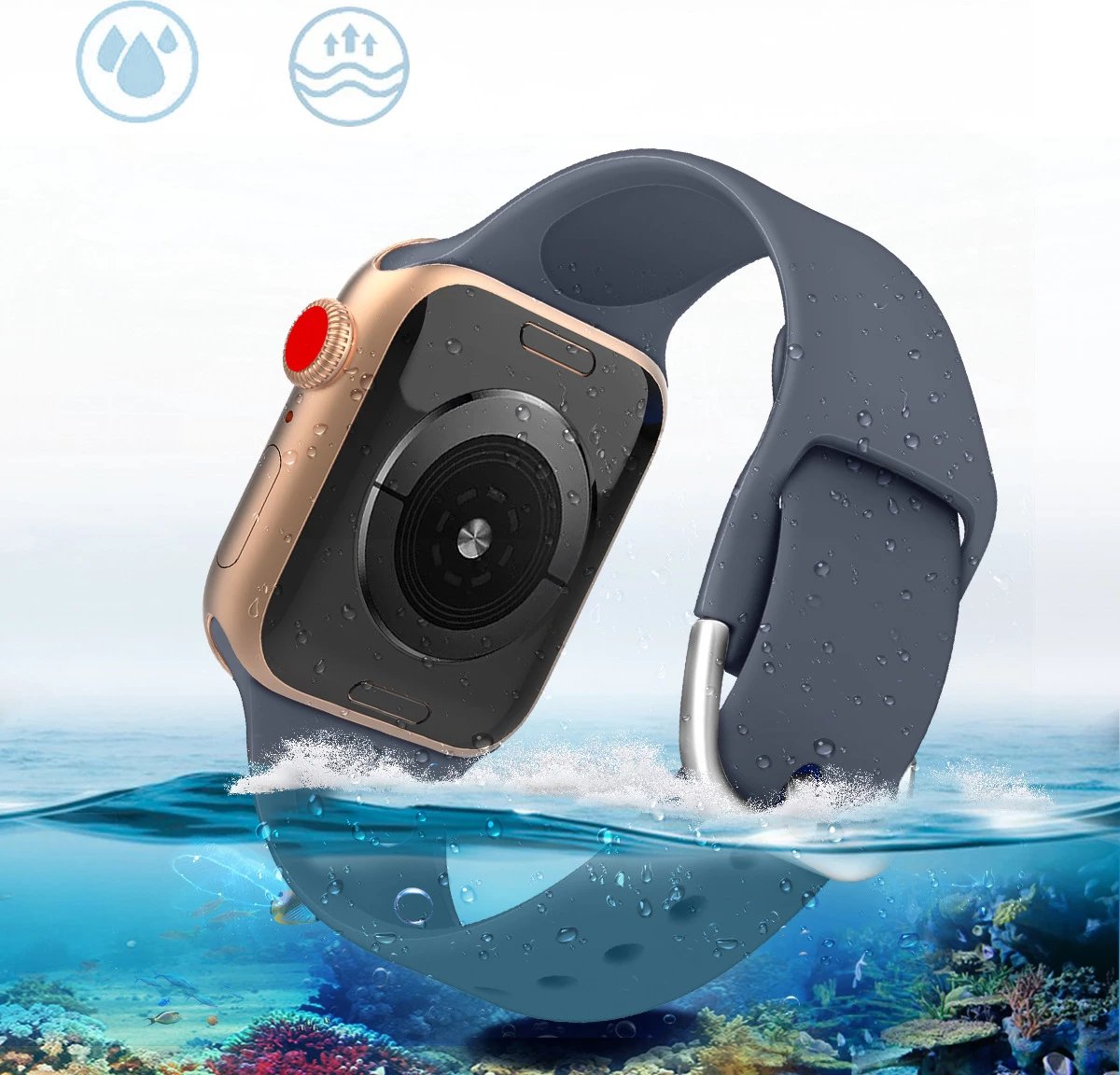 Rrip silikoni për orë Hurtel, për Apple Watch 9/8/7/6/5/4/3/2/SE 41/40/38mm, Verdhë