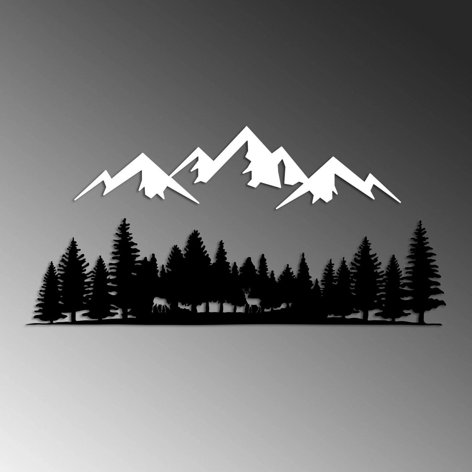 Aksesor dekorativ metalik për mur, Wallity, natyrë dhe male - 6