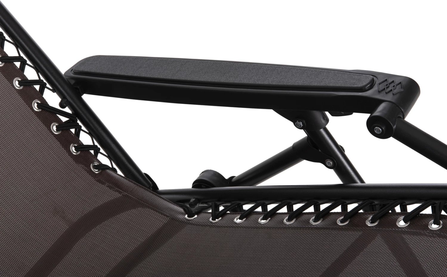 Karrige relaksuese COMPANION, tekstilene kafe, metal i zi, FH5095.13, 67x145x110cm, set prej 2 copë