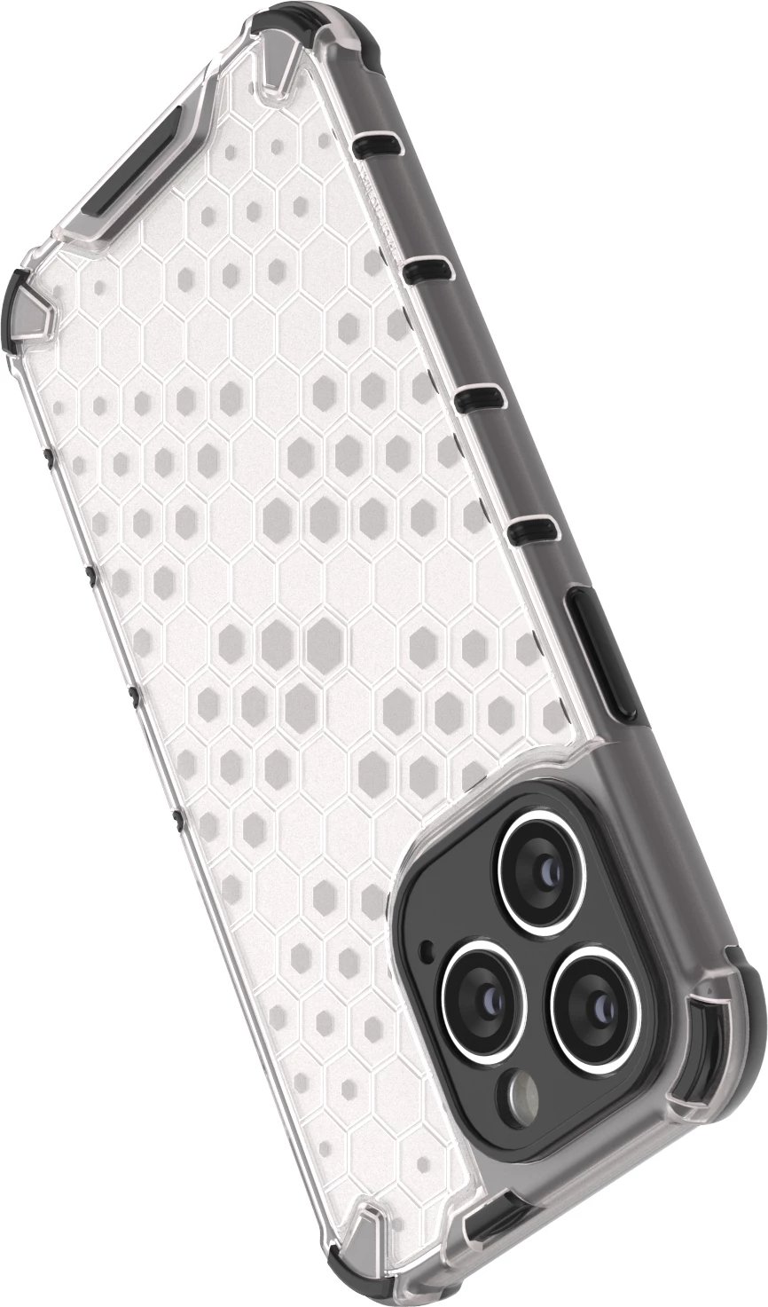 Mbështjellës Hurtel Honeycomb për iPhone 14 Pro Max, i zi