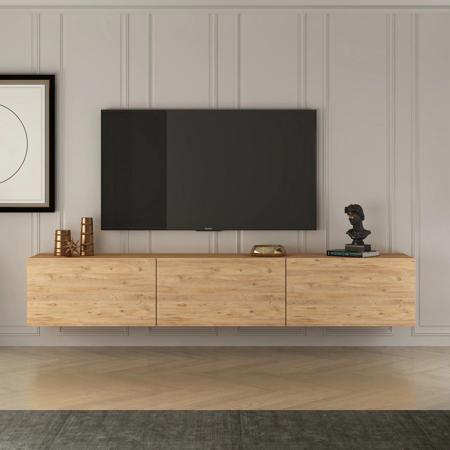 Komodë TV Skye Decor, ngjyrë pishë Atlantike Komodë TV Skye Decor, ngjyrë pishë Atlantike