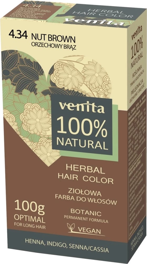Ngjyrë për flokë për femra Venita 4.34 Walnut Brown, 100g